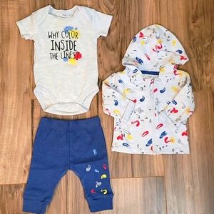 3-month Finger Painting outfit.